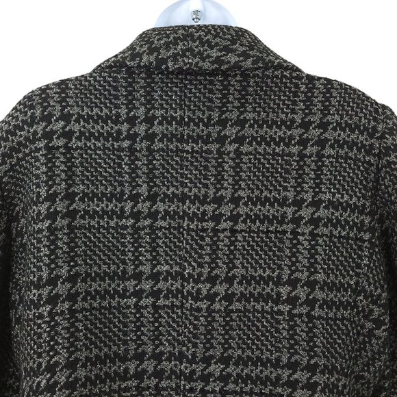 Talbots Collections Petites 3 Button Plaid Jacket Womens Size 14 Metallic Sheen - Picture 7 of 13